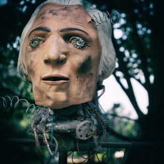 A decapitated motorized patriot.