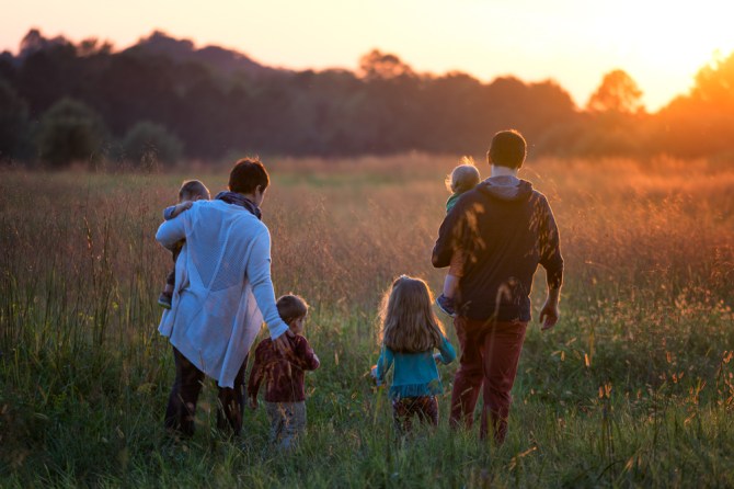 Walking towards the sunset.